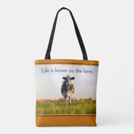 Bolso De Tela Autumn Holstein Cow Life es mejor en la granja