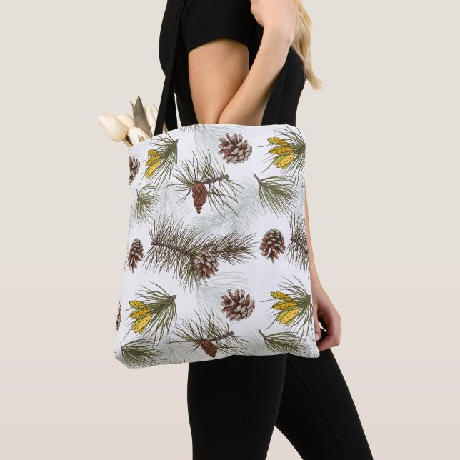 Bolso De Tela Autumn Pine Cones (Detalle)