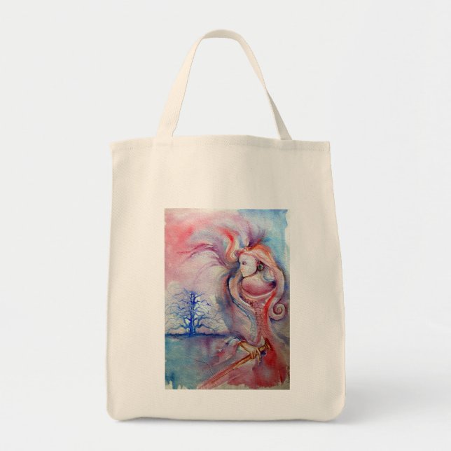 Bolso De Tela AVALON / Mágica y misterio,Fantasía azul rosada (Frente)