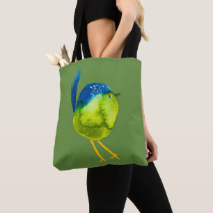 Bolso De Tela Ave acuática verde