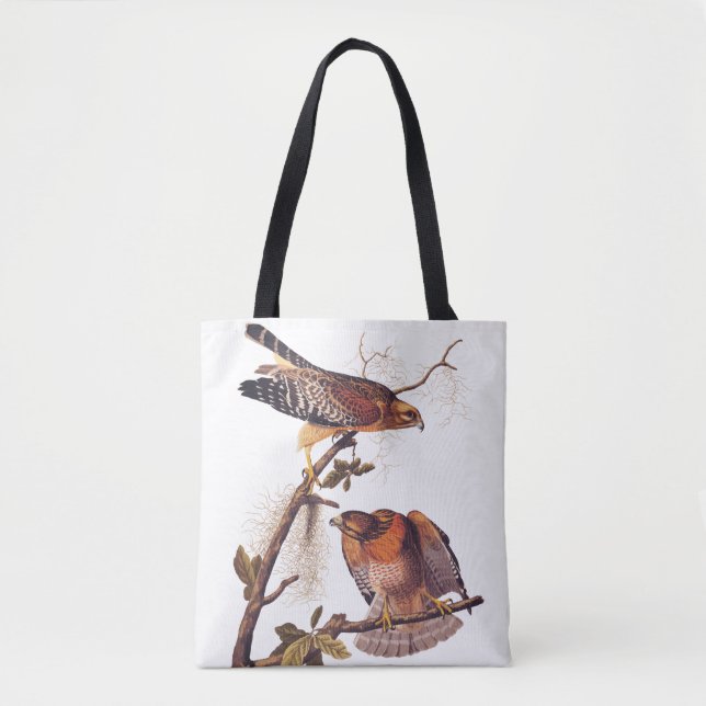 Bolso De Tela Ave Audubon de Halcón Rojo de Prey (Anverso)