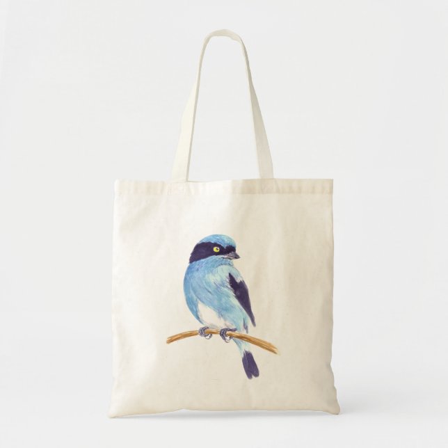 Bolso De Tela Ave azul (Frente)