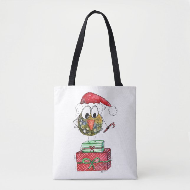 Bolso De Tela Ave caprichosa de los Navidades (Anverso)