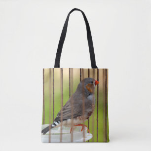 Bolso De Tela Ave de Zebra Finch en jaula