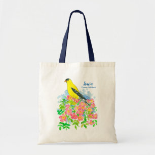Bolso De Tela Ave del estado de Goldfinch amarillo de la comesti