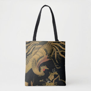 Bolso De Tela Ave dorado de gallo clásico japonés antiguo