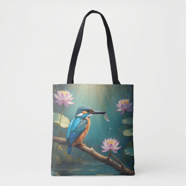 Bolso De Tela Ave elegante de Kingfisher (Anverso)