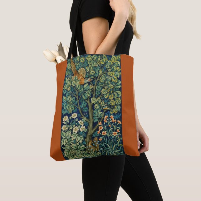 Bolso De Tela Ave faisán en un árbol (por William Morris) (Detalle)