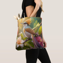 Bolso De Tela Ave Fantasy de Honeyeater con cresta dorada