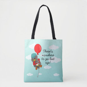 Bolso De Tela Ave ilustrada y cita Inspiradora