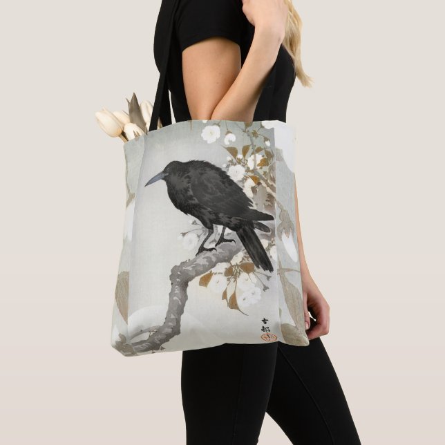 Bolso De Tela Ave japonesa Crow Raven Koson (Detalle)