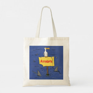 Bolso De Tela Ave marina divertida rodeada por un personalizado