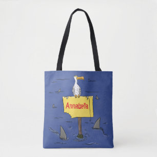 Bolso De Tela Ave marina divertida rodeada por un personalizado 
