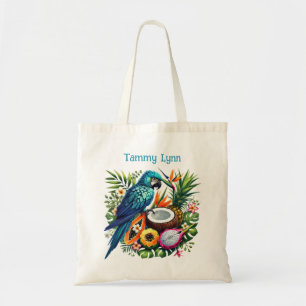 Bolso De Tela Ave tropical cutáneo añadir nombre