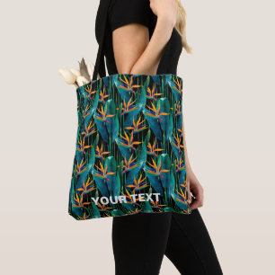 Bolso De Tela Ave tropical de flores de paraíso