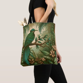 Bolso De Tela Ave tropical en la exuberante jungla verde 2