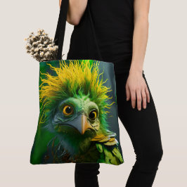 Bolso De Tela Ave verde