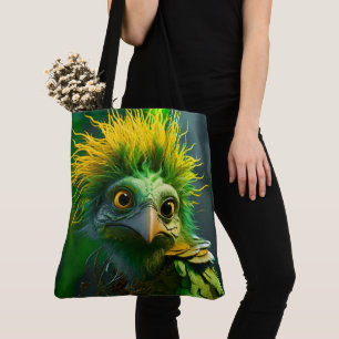 Bolso De Tela Ave verde