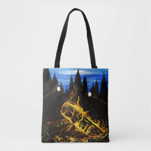 Bolso De Tela Aventura al aire libre en el bosque al atardecer c