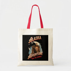 Bolso De Tela Aventura de Bigfoot de Alaska Arte de Retro Natura