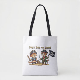 Bolso De Tela Aventura de gato y perro pirata lindo