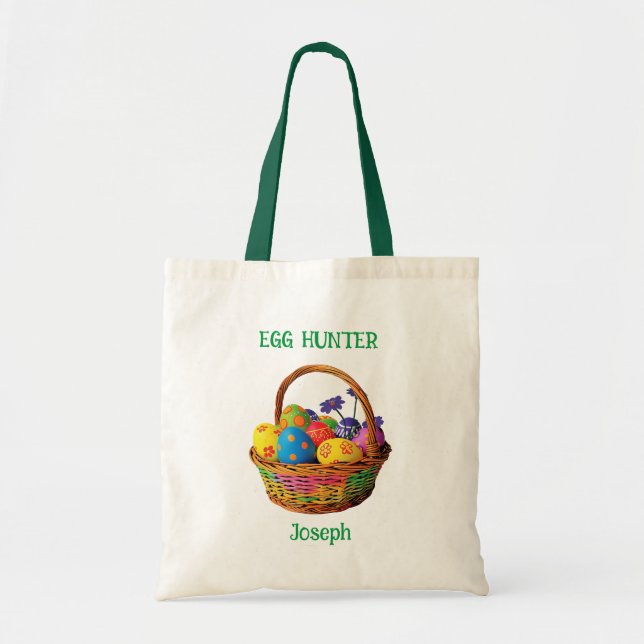 Bolso De Tela Aventura de la caza de huevos de Pascua (Frente)