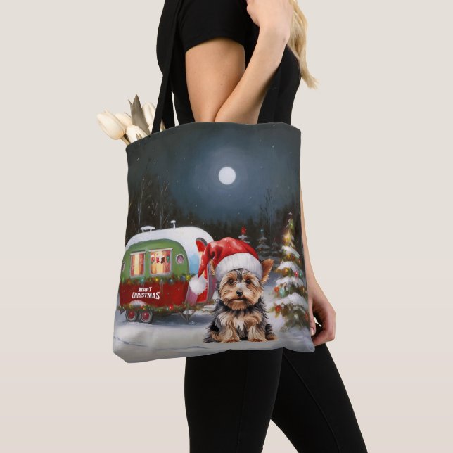 Bolso De Tela Aventura de los Navidades de la Caravana Terrier d (Detalle)