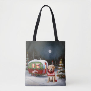 Bolso De Tela Aventura de Navidad Caravana Labrador de Invierno