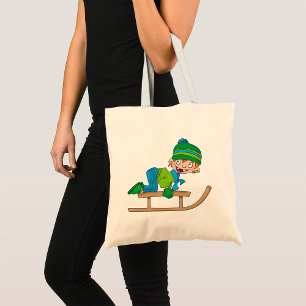 Bolso De Tela Aventura de nieve divertida para chico que duerme