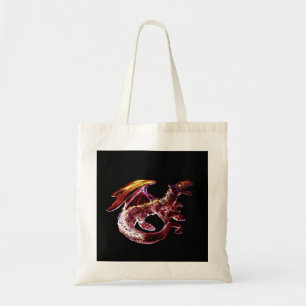 Bolso De Tela Aventura Épica del Dragón Rojo Rubí Encantado