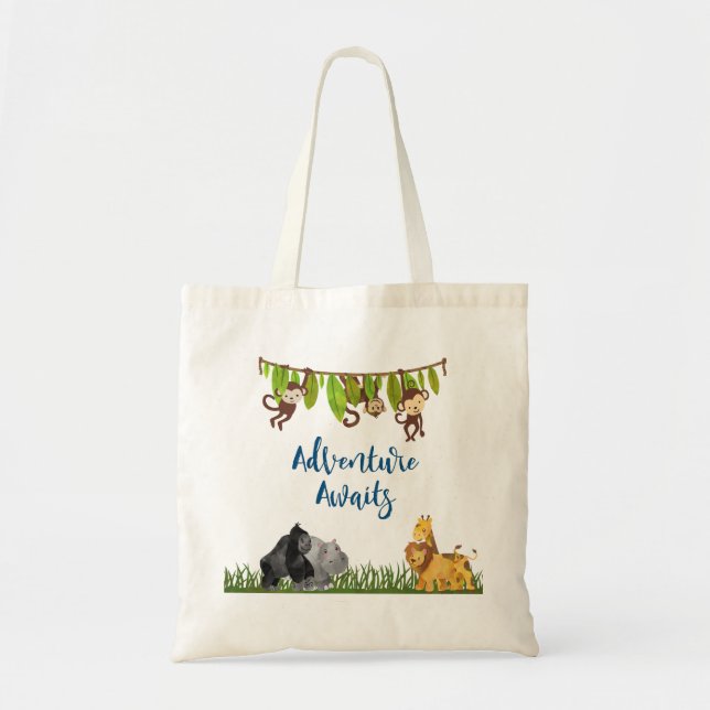 Bolso De Tela Aventura espera animal de la jungla de Safari (Frente)