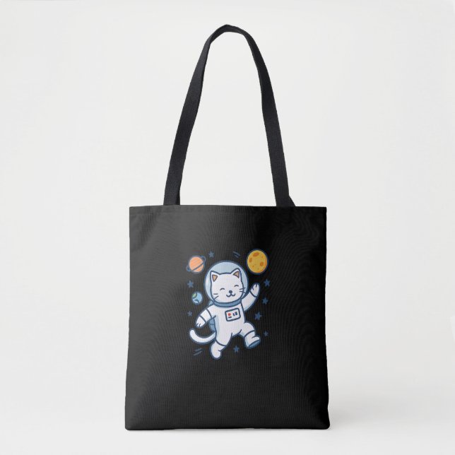 Bolso De Tela Aventura para gato astronauta (Anverso)