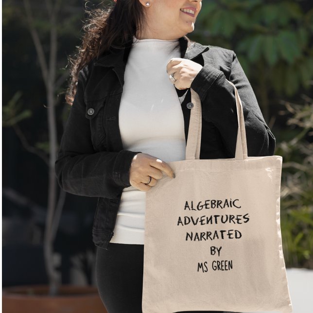 Bolso De Tela Aventuras Algebraicas Profesor de Matemáticas Pers (Shop now and elevate your teaching style!)