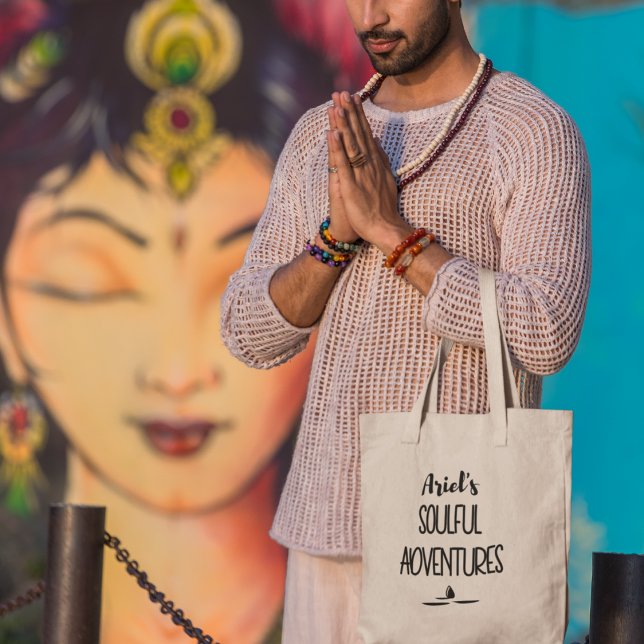 Bolso De Tela Aventuras con Alma Yoga y Meditación Personalizado (Shop now to embrace serenity in style!)