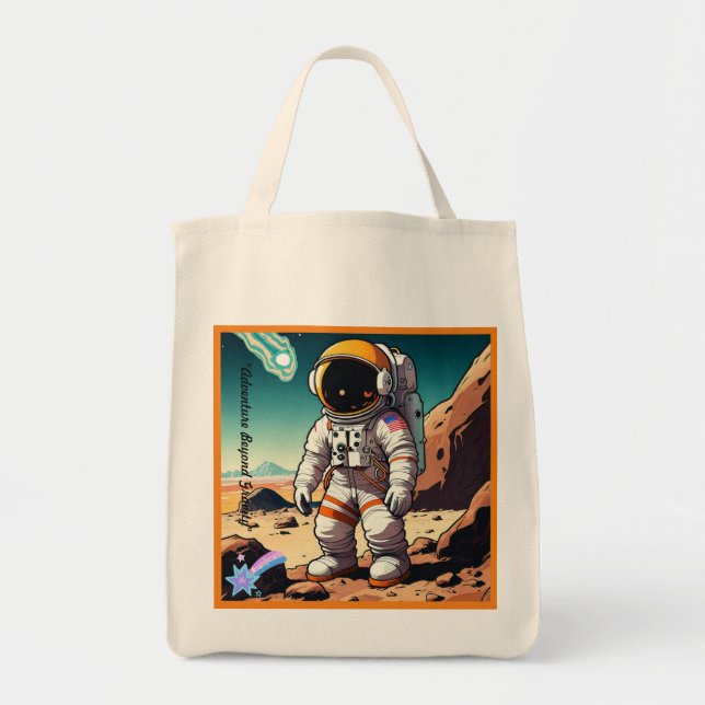 Bolso De Tela "Aventuras encontradas en el espacio" (Frente)