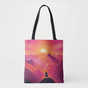 Bolso De Tela Aventurero en picos vibrantes al atardecer