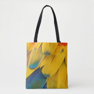 Bolso De Tela Aves amarillas azules y rojas de la flor del paraí