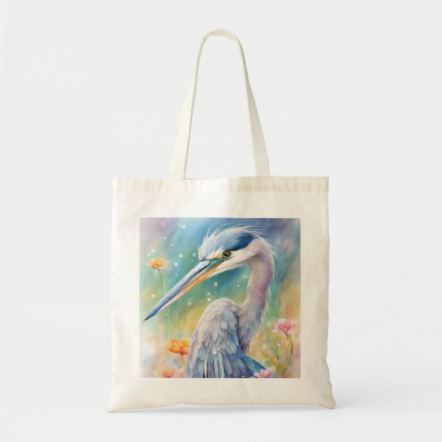 Bolso De Tela Aves arcoiris Perón azul 2 (Frente)