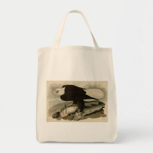 Bolso De Tela Aves Audubon de América con la cabeza blanca (águi