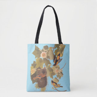 Bolso De Tela Aves Audubon Oriólicas de Baltimore en el árbol de