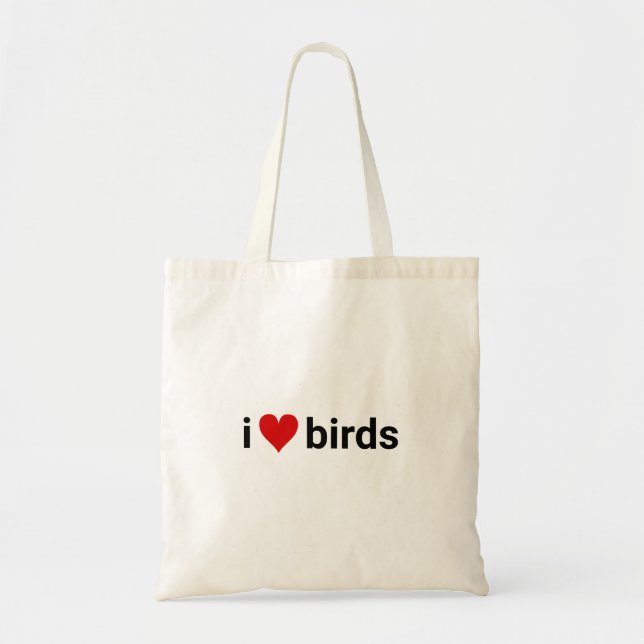 Bolso De Tela aves cardíacas birder divertida vida silvestre de  (Frente)