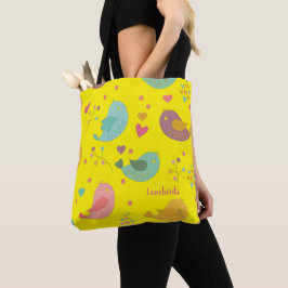 Bolso De Tela Aves Cutas Personalizadas Aman los Corazones