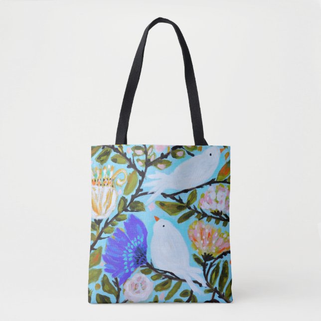 Bolso De Tela Aves de Amor Dulce II (Anverso)