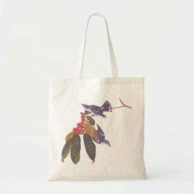 Bolso De Tela Aves de Audubon con bayas de oso (Frente)