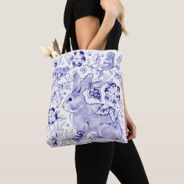 Bolso De Tela Aves de conejo azul celestial Rústico Dedham