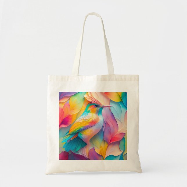 Bolso De Tela Aves de fantasía Pájaro de seda (Frente)