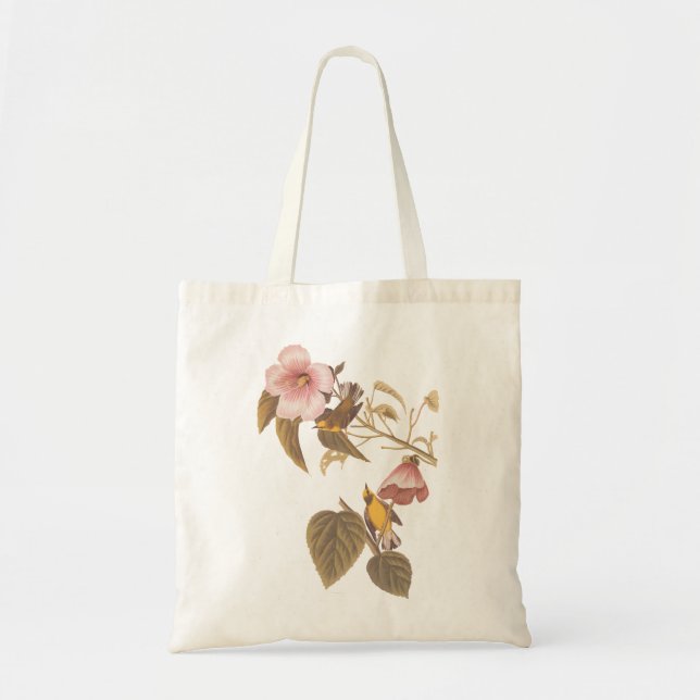 Bolso De Tela Aves de la canción "Amarilla amarilla" de Audubon (Frente)