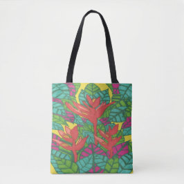 Bolso De Tela Aves del paraíso tropical