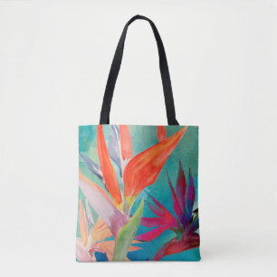 Bolso De Tela Aves del paraíso vivas