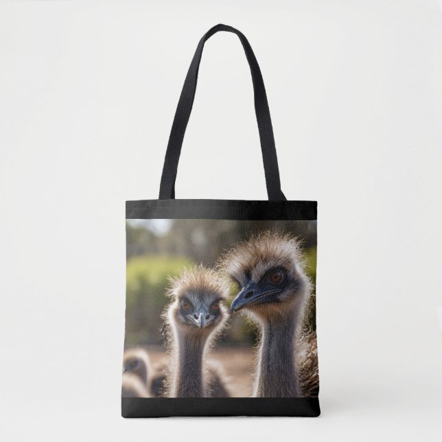Bolso De Tela Aves Emu (Anverso)